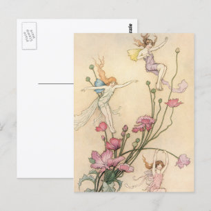 Carte Postale Contes De Fées vintages, Trois Esprits Pleins De J