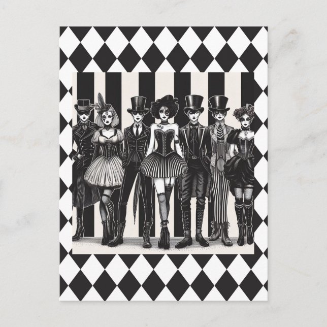 Carte Postale Contes théâtrales en noir et blanc (Devant)