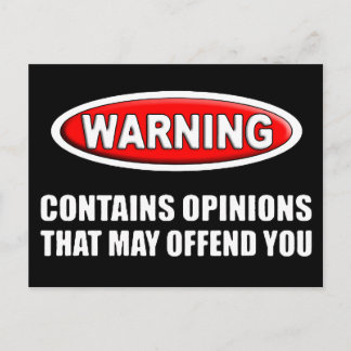 Carte Postale Contient Des Opinions Qui Peuvent Vous Offenser