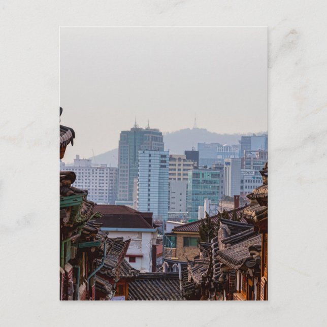Carte Postale Contraste du village de Bukchon Hanok (Devant)