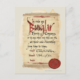 Carte Postale Contrat de Burglar