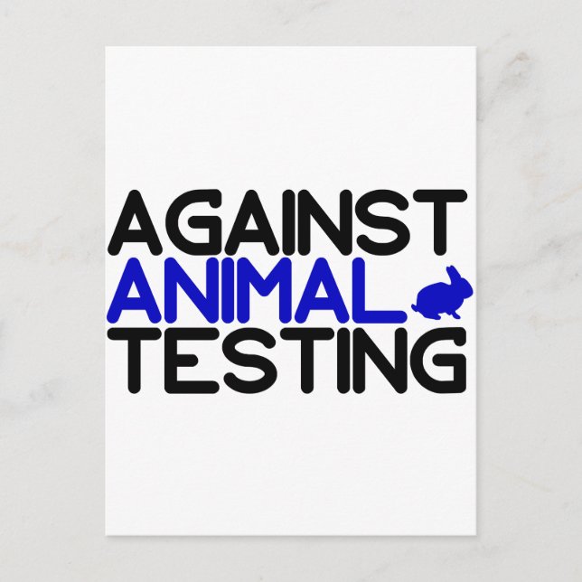 Carte Postale Contre les essais sur les animaux (Devant)