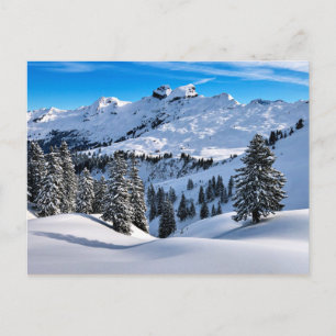Carte Postale Contreforts des Alpes, photographie hivernale pano