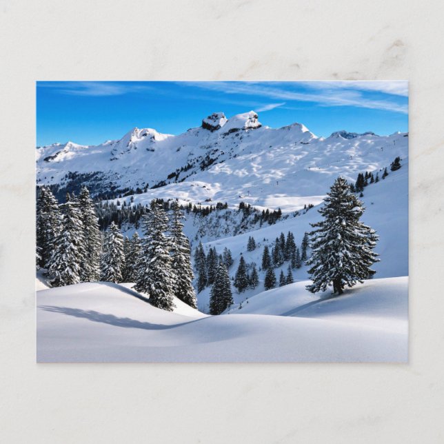 Carte Postale Contreforts des Alpes, photographie hivernale pano (Devant)