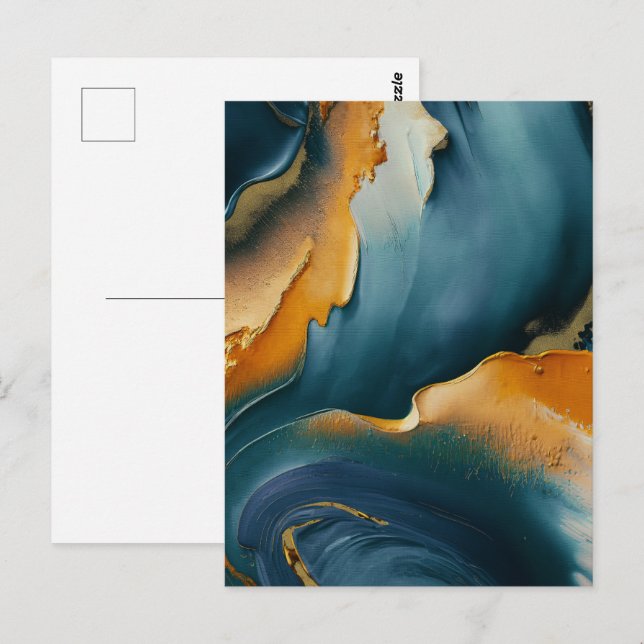 Carte Postale Convergence – Champs Abstraits de Mouvement et d'O (Devant / Derrière)