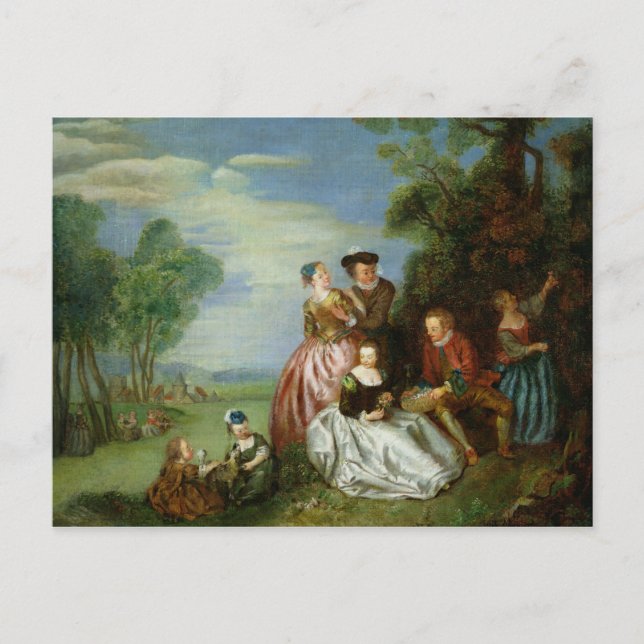 Carte Postale Conversation dans un parc (Devant)