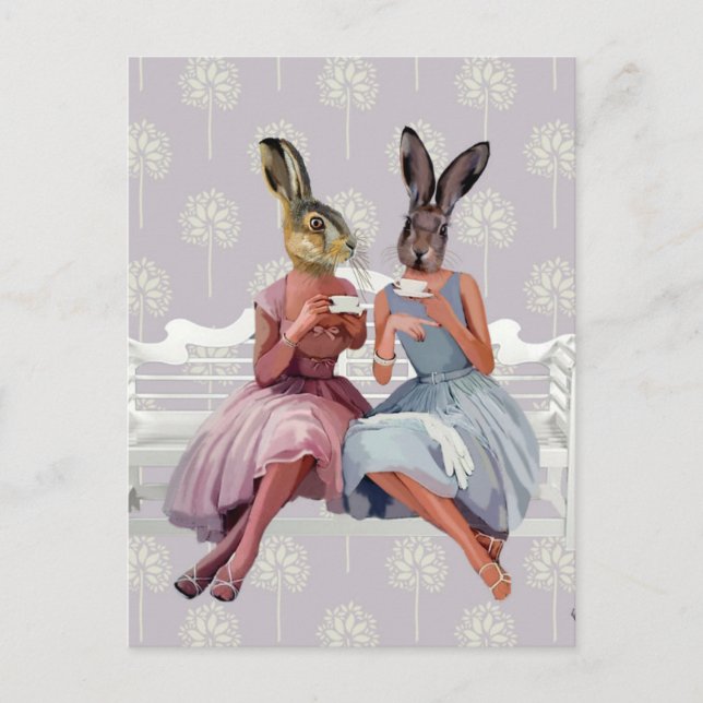 Carte Postale Conversation de lapin (Devant)