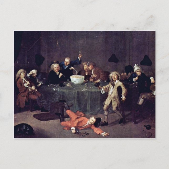 Carte Postale Conversation de minuit moderne par Hogarth William (Devant)
