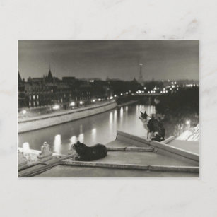 Carte Postale Conversation la nuit - Paris - 1954 - Robert Doisn