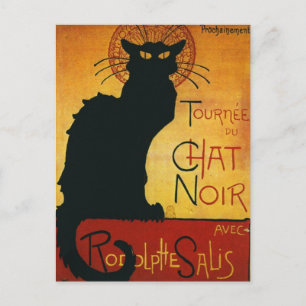 Carte Postale Conversation Noir - Chat noir
