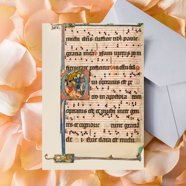 Carte Postale Conversion de saint Paul Manuscrit médiéval (Conversion of saint Paul Medieval Manuscript Catholic Christian Postcard)