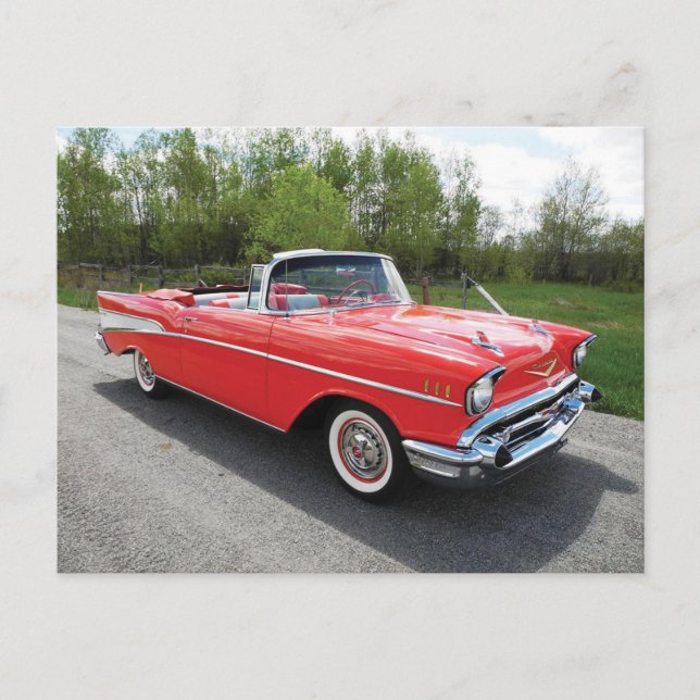 Carte Postale Convertible Chevy 57' (Devant)