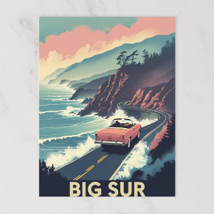 Carte Postale Convertible Retro Big Sur Coastal Drive