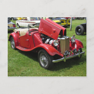 Carte Postale Convertible Vintage rouge