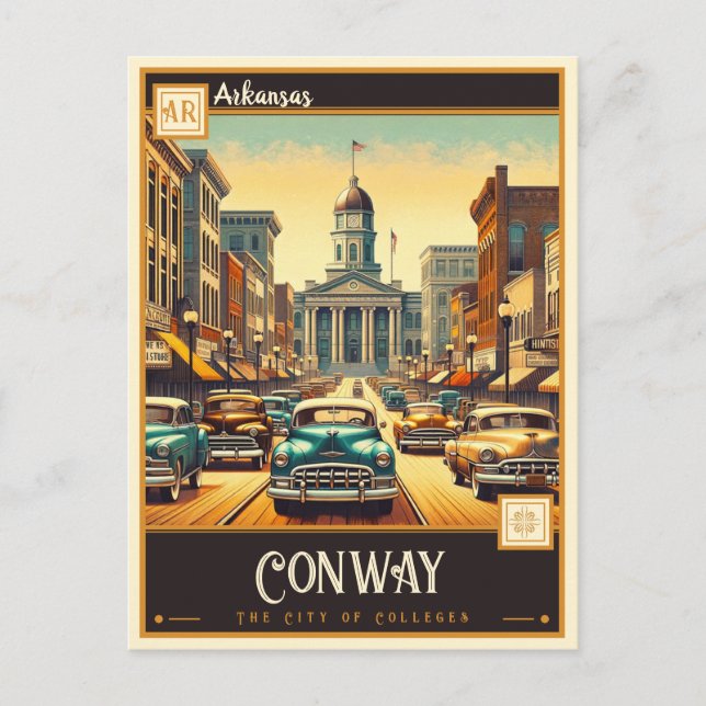 Carte Postale Conway, Arkansas | VINTAGE (Devant)