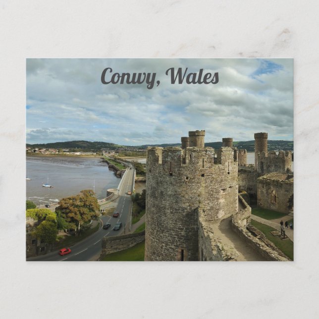 Carte Postale Conwy Pays de Galles Château Gallois Rivière Voyag (Devant)