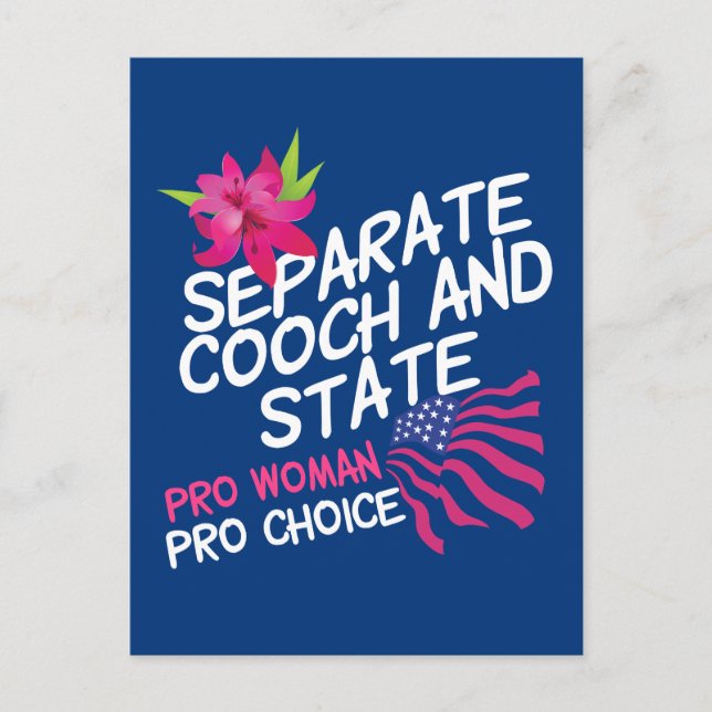Carte Postale Cooch séparé et State Funny Pro Choice (Devant)