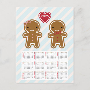 Carte Postale Cookie Cute Gingerbread Couple 2025 Calendrier