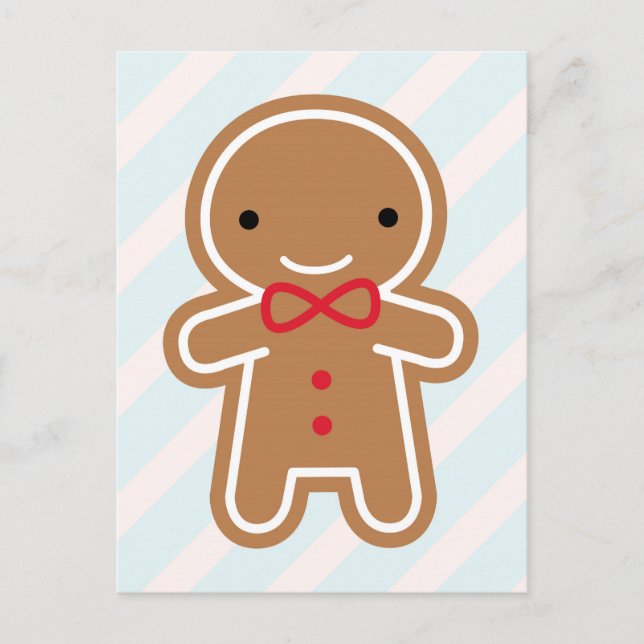 Carte Postale Cookie Cute Kawaii Gingerbread Homme (Devant)