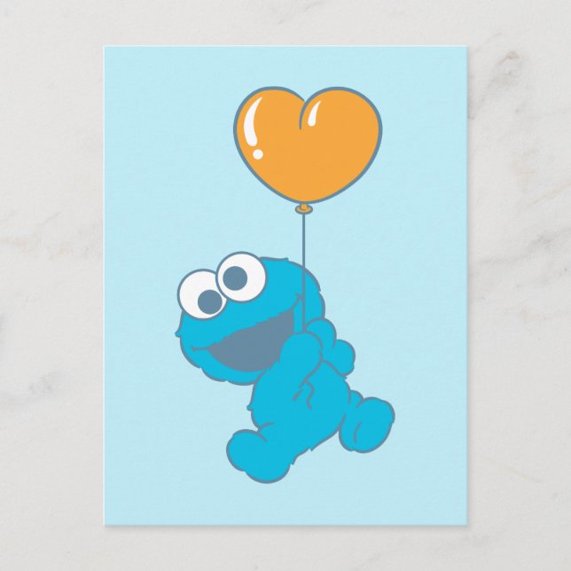 Carte Postale Cookie Monster Heart Balloon (Devant)