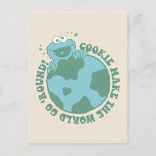 Carte Postale Cookie Monster Les cookies font tourner le monde