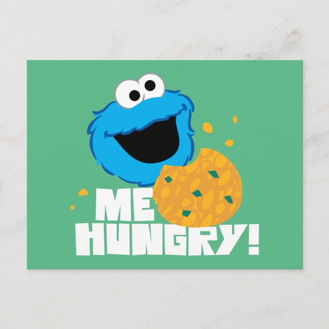 Carte Postale Cookie Monster | Moi qui ai faim ! (Devant)