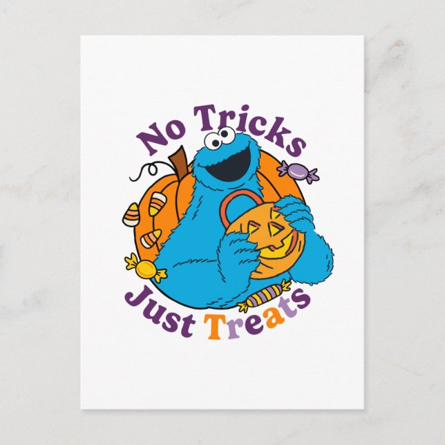 Carte Postale Cookie Monster | Pas de farces, juste des friandis (Devant)
