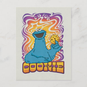 Carte Postale Cookie Monster Psychédélique