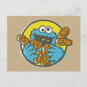 Carte Postale Cookie Monster Rétro