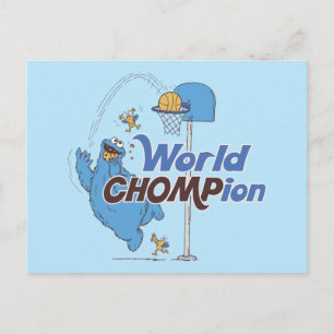 Carte Postale Cookie Monster Tirer sur des cerceaux de basket-