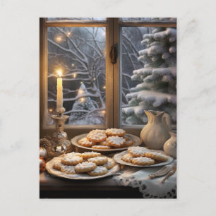 Carte Postale Cookies de Noël en journée enneigée