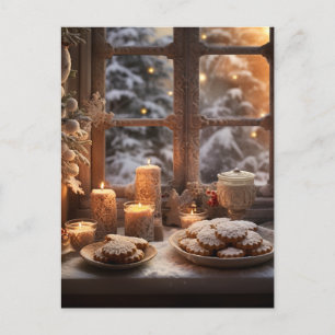 Carte Postale Cookies de Noël en journée enneigée