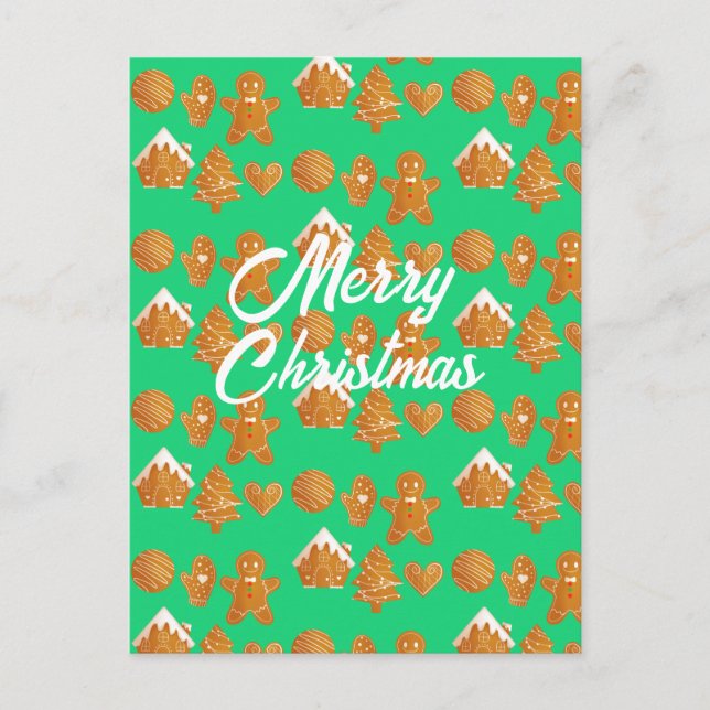Carte Postale Cookies en pain d'épice de Noël (Devant)