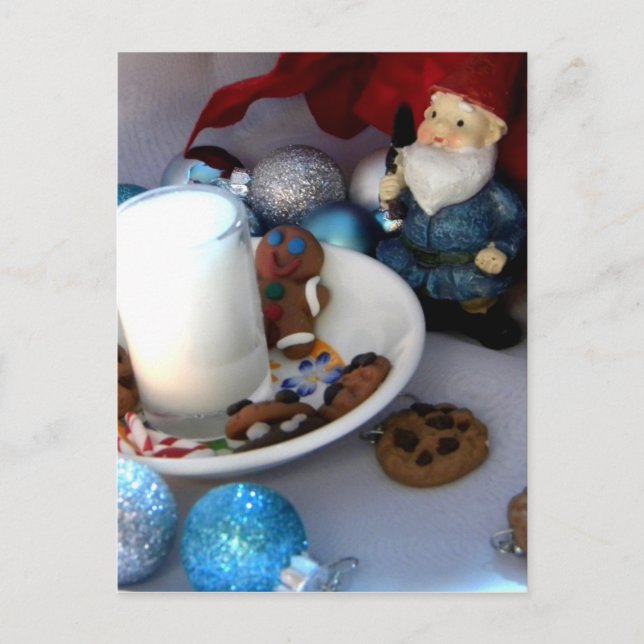 Carte Postale Cookies et lait Gnome II (Devant)