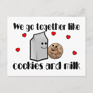 Carte Postale Cookies & Milk Love