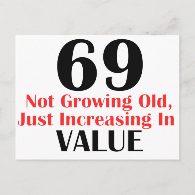 CARTE POSTALE COOL 69 ANS CONCEPTION ANNIVERSAIRE (Devant)