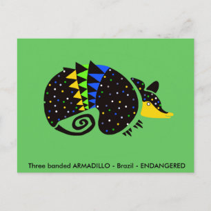 Carte Postale Cool à trois bandes ARMADILLO -Amoureux des animau