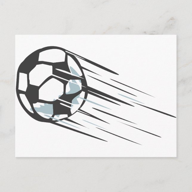 Carte Postale Cool balle de soccer rapide avec traînée (Devant)