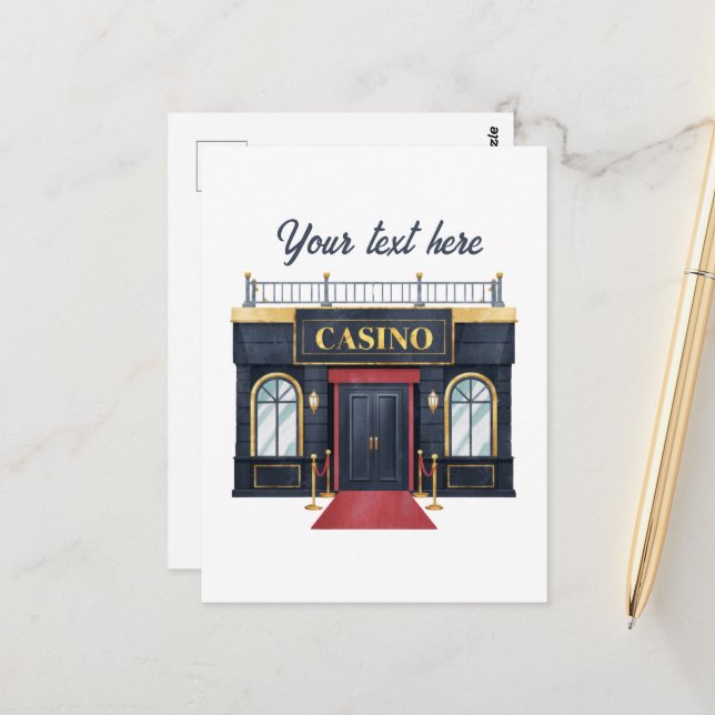 Carte Postale Cool Casino jeu personnalisable (Devant/Arrière en situation)