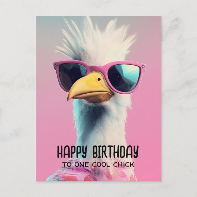 Carte Postale Cool Chic : l'aigle impertinent avec du style (Devant)