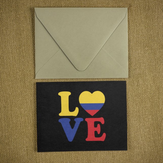 Carte Postale Cool Colombie Drapeau Amour (colombia love national postcard)