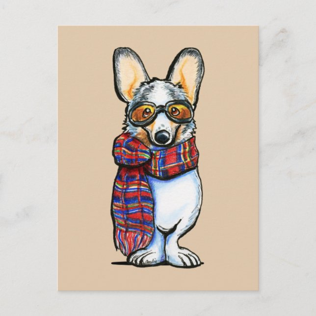 Carte Postale Cool Corgi (Devant)