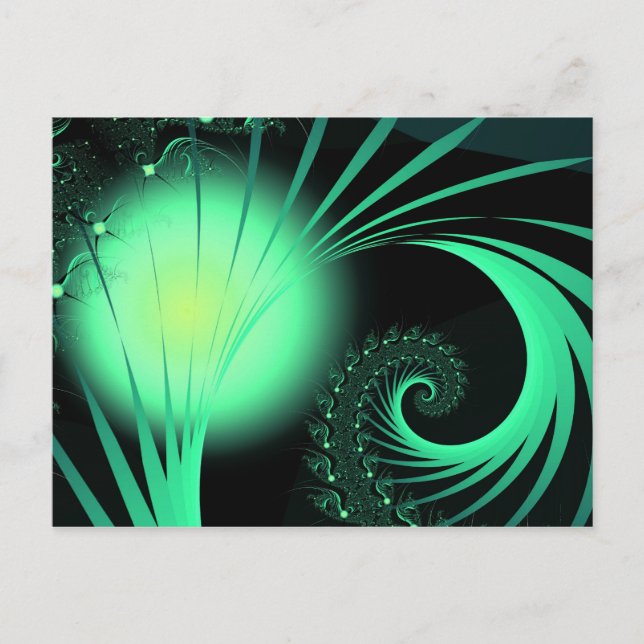 Carte Postale Cool Cute Motif Abstrait "Orb vert" (Devant)