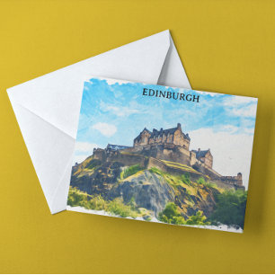 Carte Postale Cool Edimbourg Scotland Castle Painting