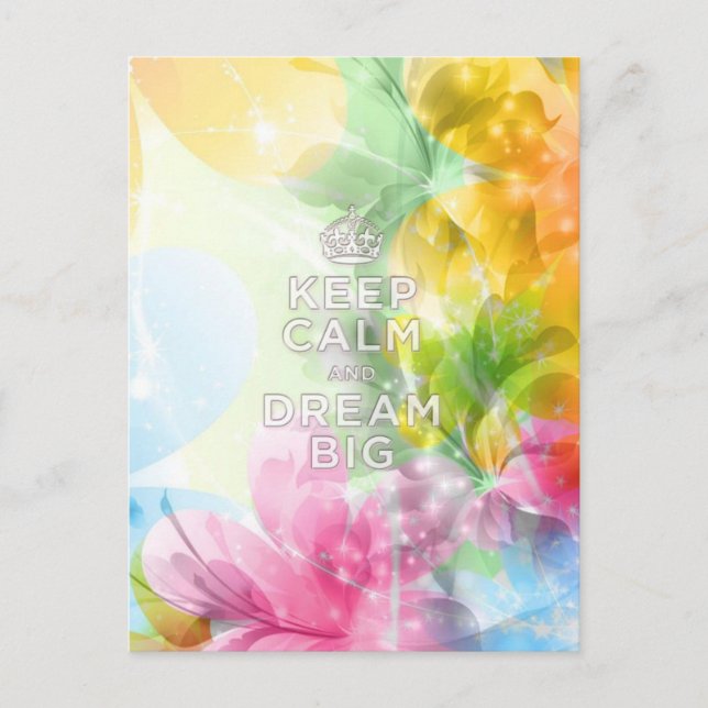 Carte Postale Cool génial citation tendance "Keep Calm and Dream (Devant)