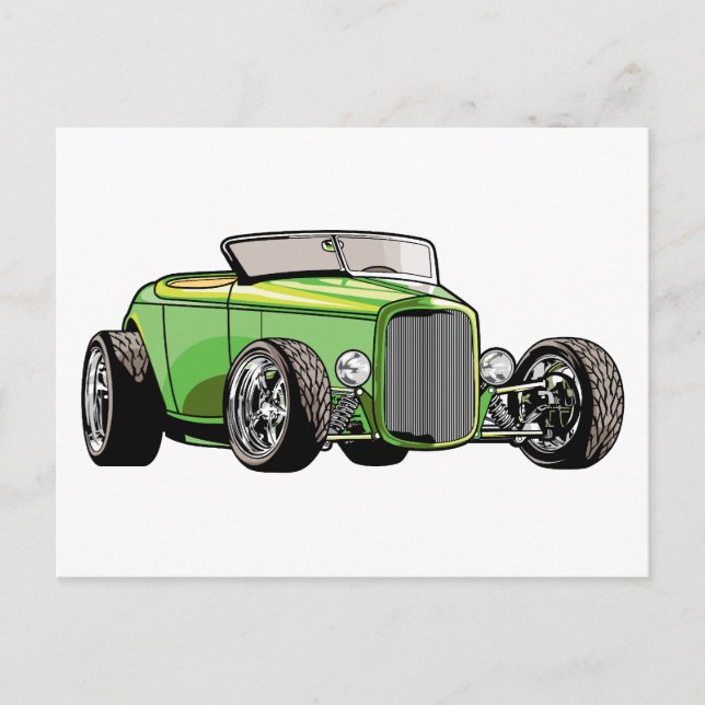 Carte Postale Cool Hot Rod Roadster (Devant)