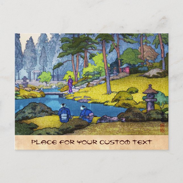 Carte Postale Cool japonais Iinnoji jardin forêt peuple rivière (Devant)