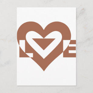 Carte Postale Cool Love Graphic, Mocha Brown