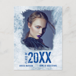 Carte Postale Cool Moderne Grunge Photo Blue Grad Faire-part