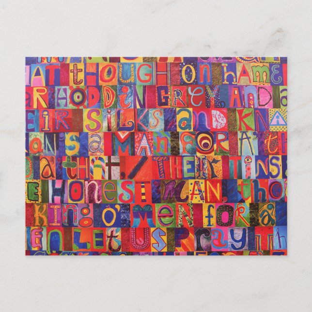 Carte Postale Cool moderne lettre mosaïque (Devant)